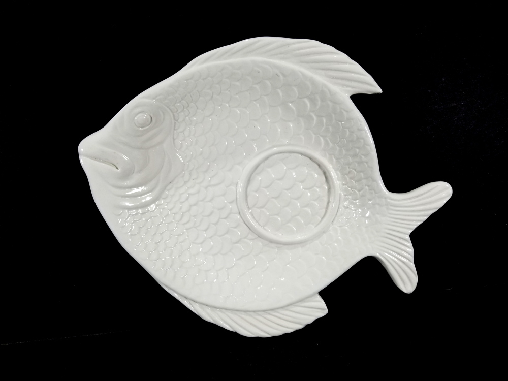 Italy Ceramic Snack Fish Plate - White | Property Room