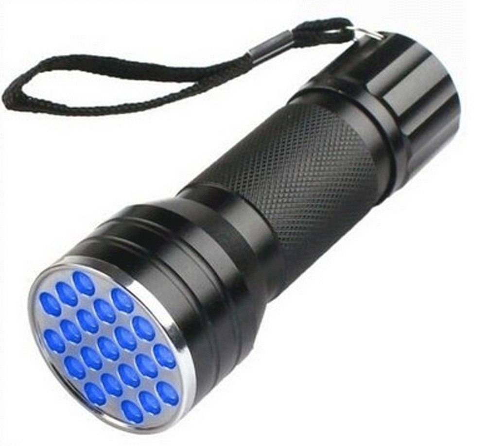 UV Ultra Violet 21 LED Flashlight Mini Blacklight Aluminum Torch Light