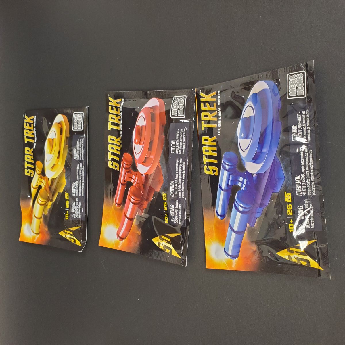 3 PCS Star Trek The Original Series Mega Bloks 2016 SDCC Exclusive 50th USS Enterprise