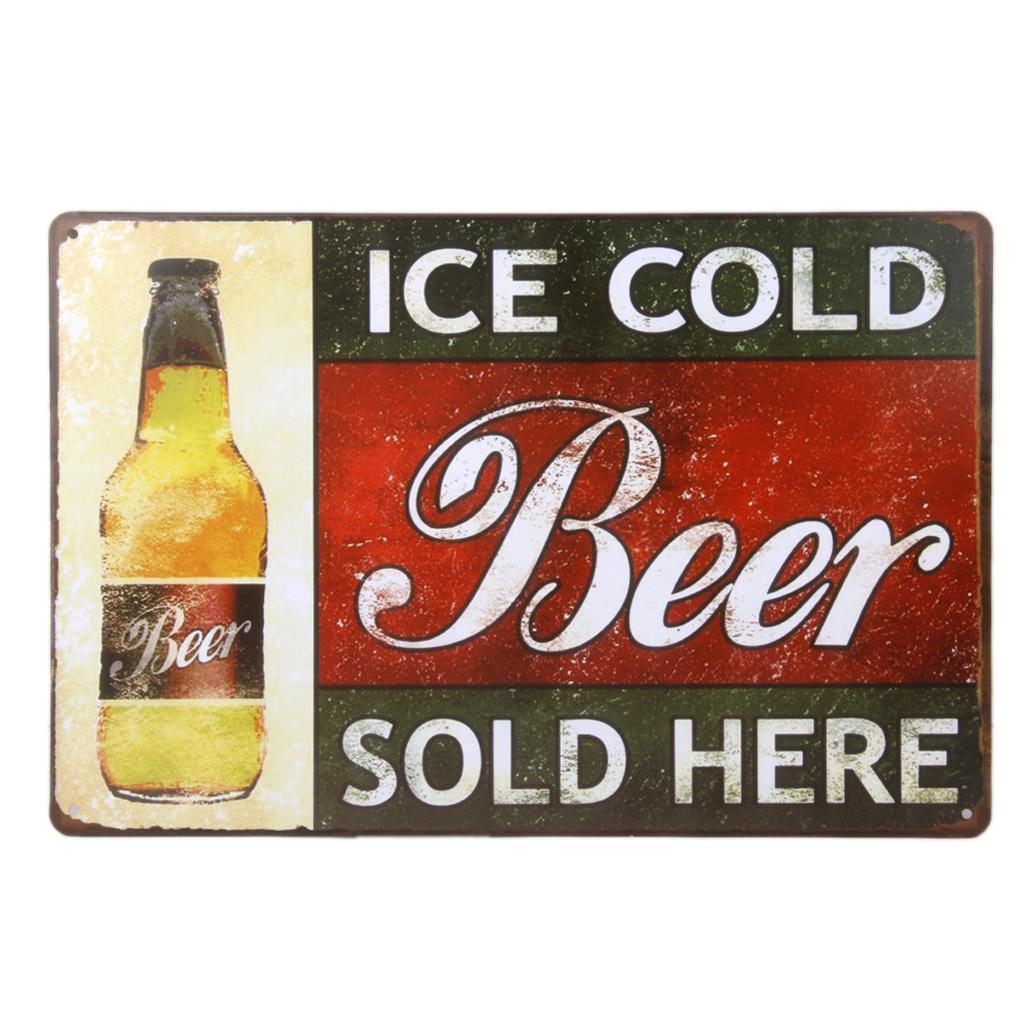 Ice Cold Beer Sold Here Metal Sign Vintage Looking | Property Room