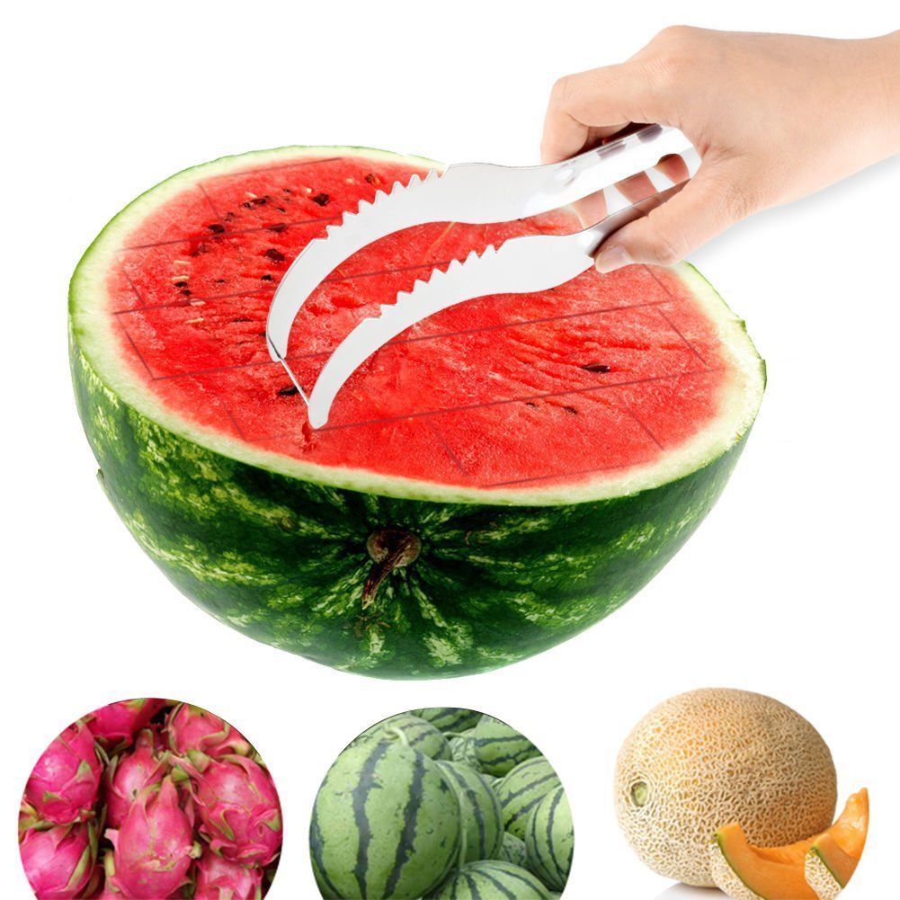 Watermelon Melon Slicer Server Knife Cutter Corer Scoop Stainless Steel