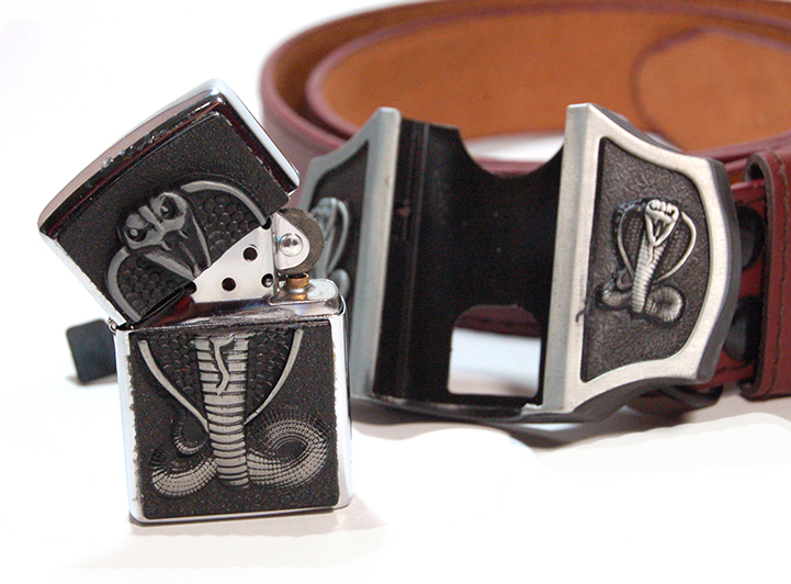 Cobra Belt Buckle Zippo Style Lighter with Belt Property Room