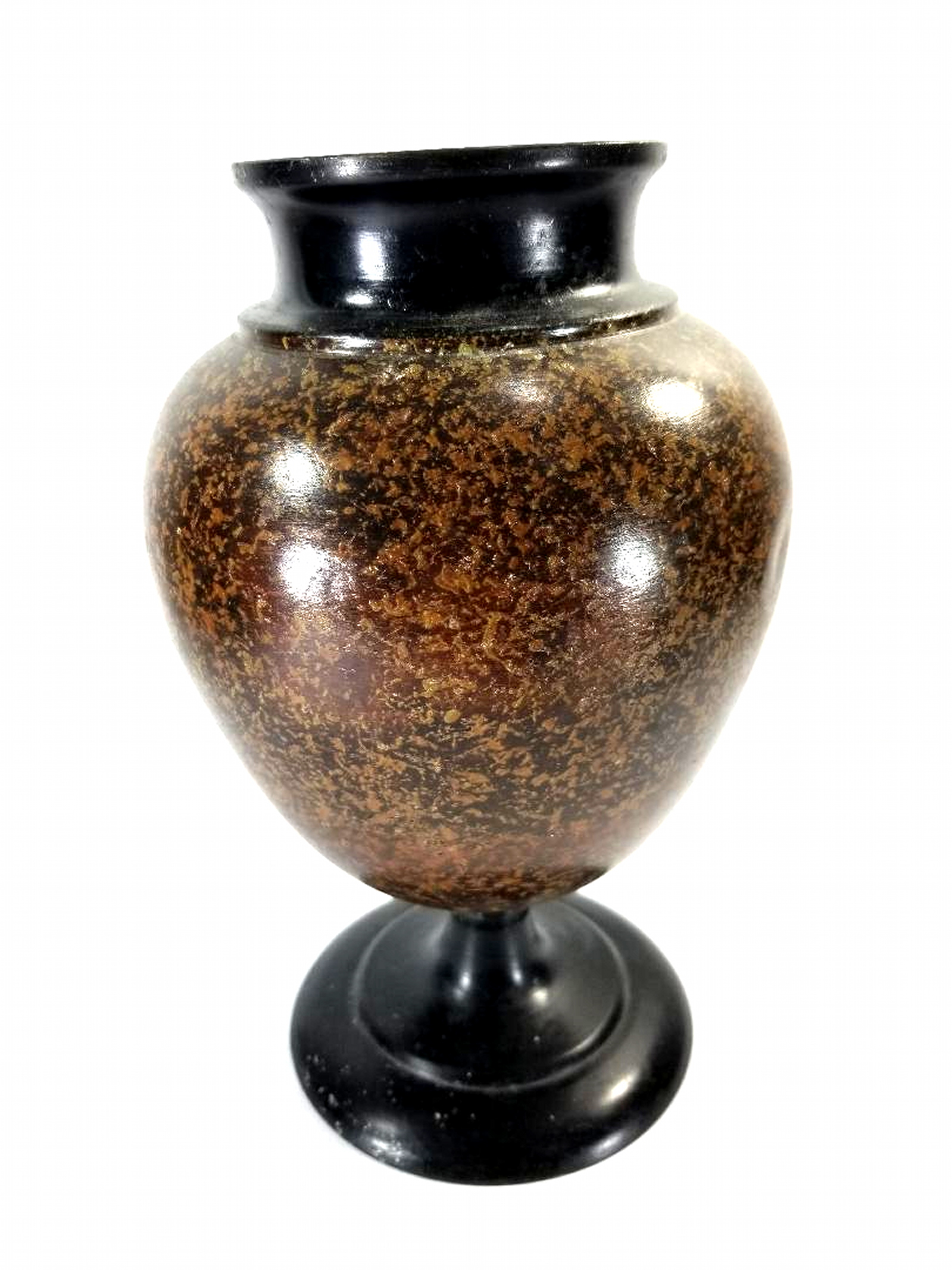 VTG Solid Hand Painted Enameled Brass Vase Property Room