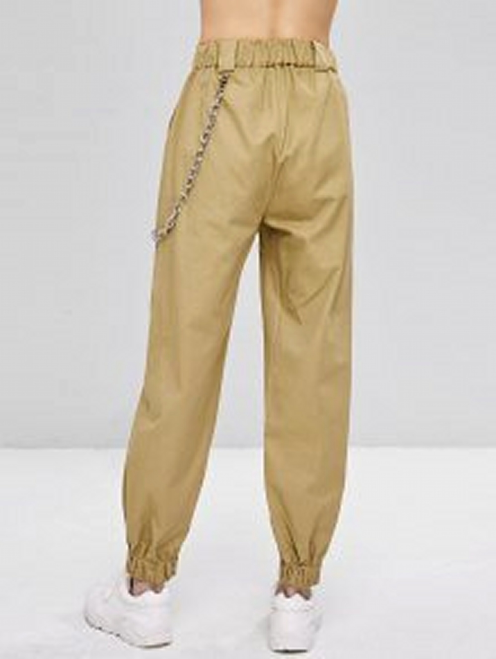 NWT Chain Embellished Jogger Pants Light Khaki Size S Property Room