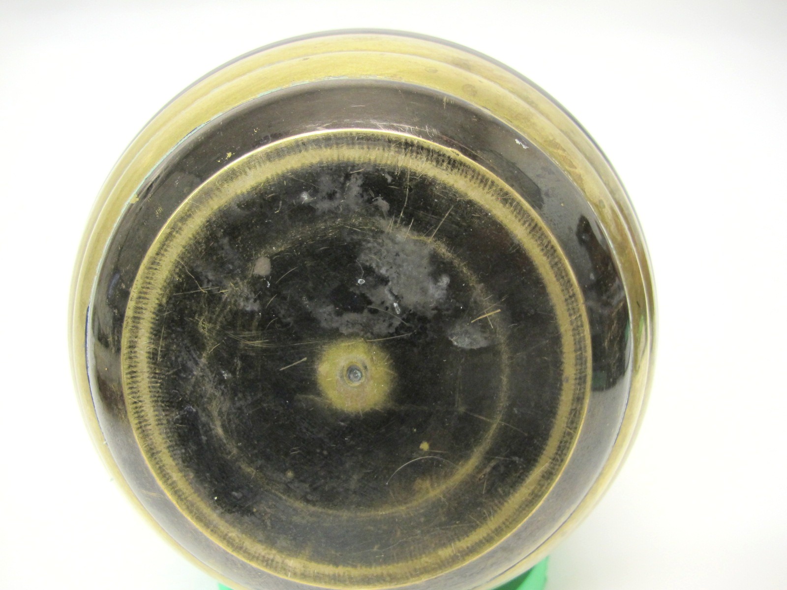 Decorative Brass Bowl with Black Rings Property Room