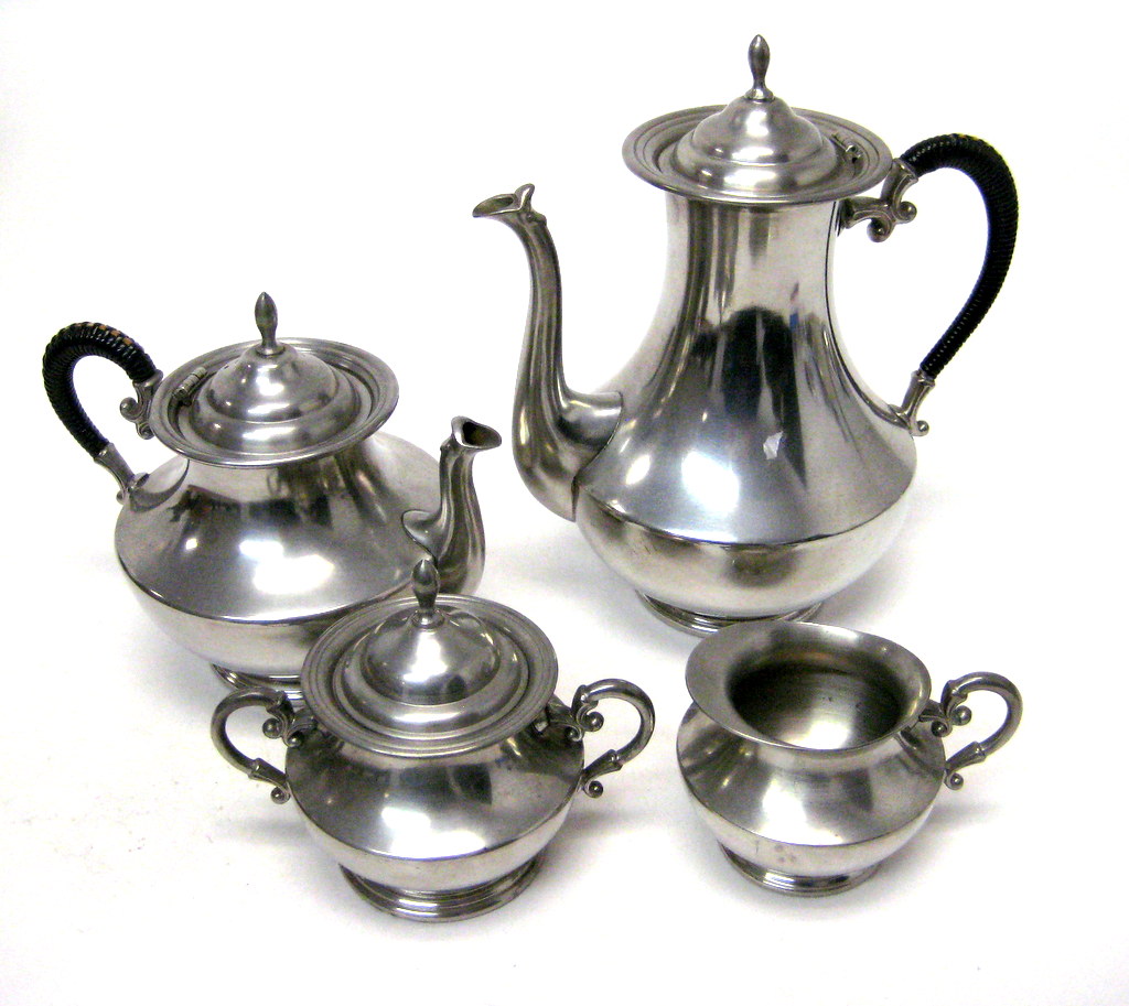 Vintage Pewter Coffee and Tea Service Property Room