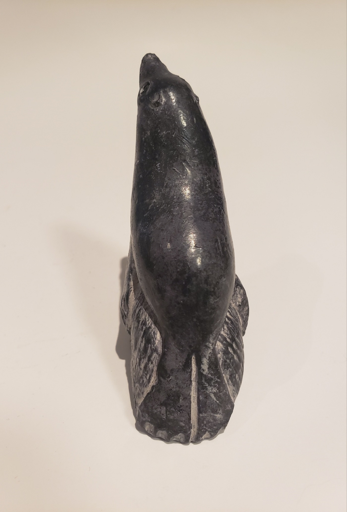 VTG WE A Wolf Original Sculpture Hand Carved Soap Stone Seal Figurine