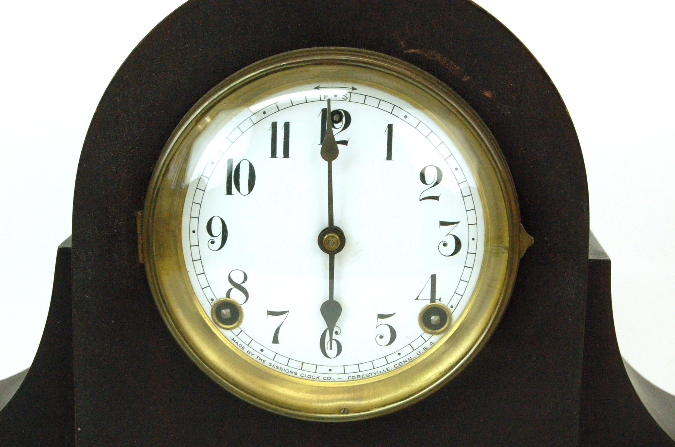 CIRCA 1920's SESSIONS CLOCK CO. USA Wood Mantel Pendulum Clock