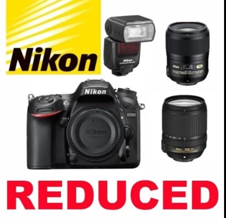 Nikon D7200 Camera & 2 Lenses & Flash