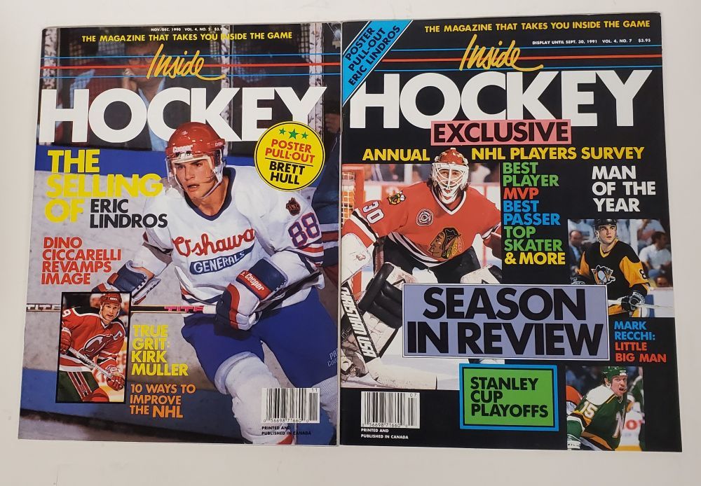 VTG Canada Sept 1991 & Dec 1990 Inside Hockey Magazine Eric Lindros Poster