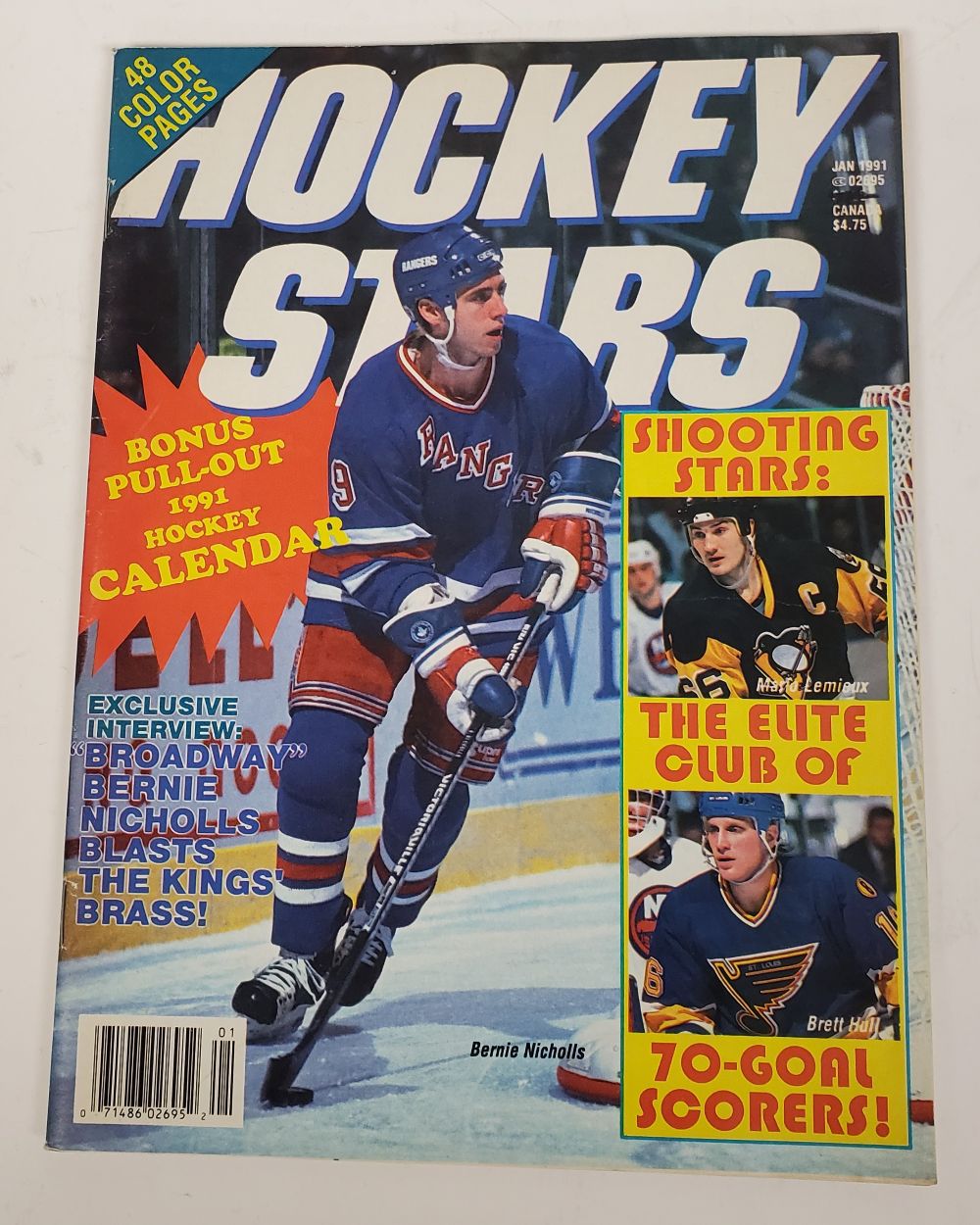 VTG USA Jan 1991 Hockey Stars Magazine Pull Out Colander Mark Messier Poster