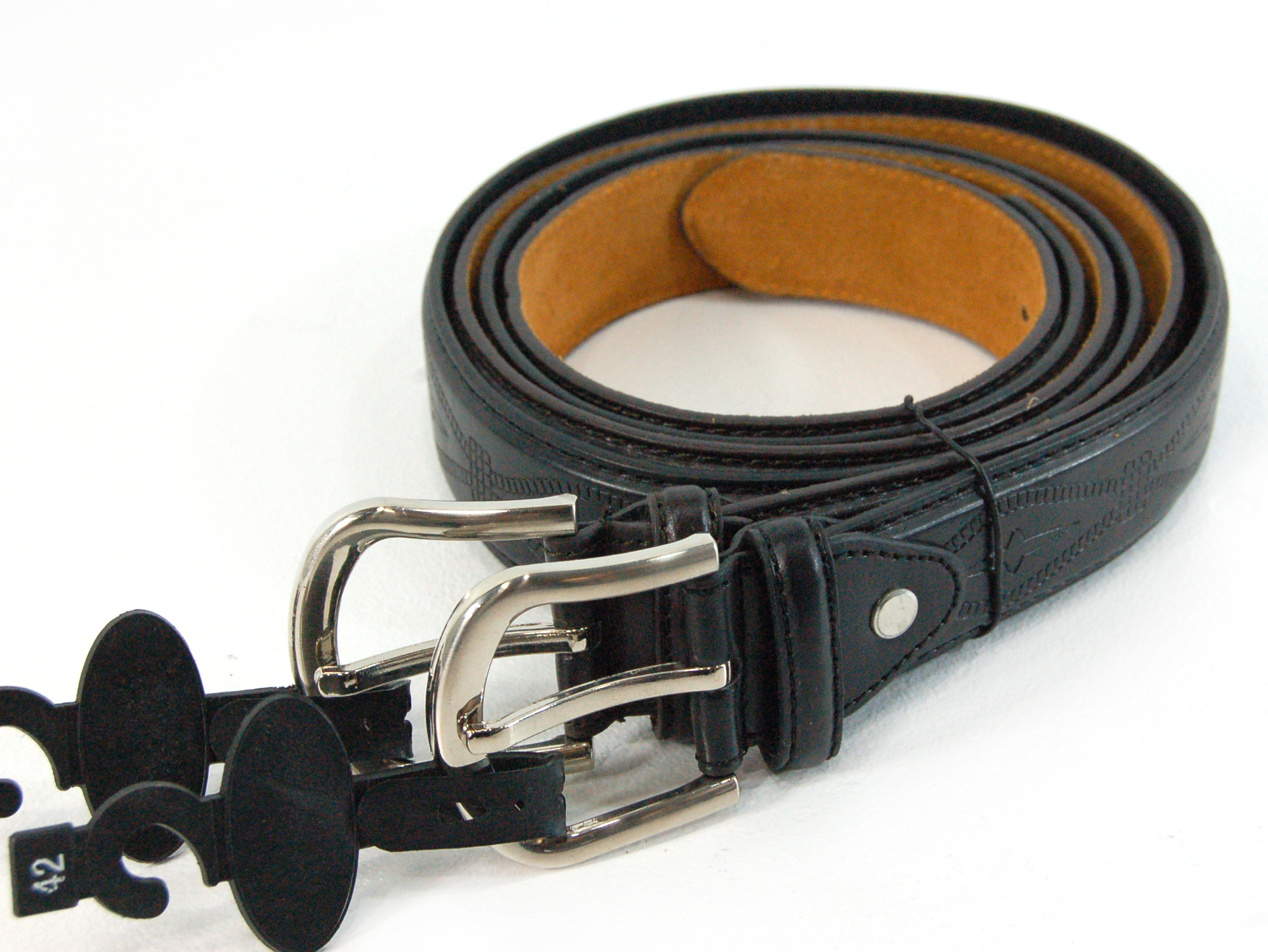 2 Men's Genuine Leather Belts Size 42 Property Room