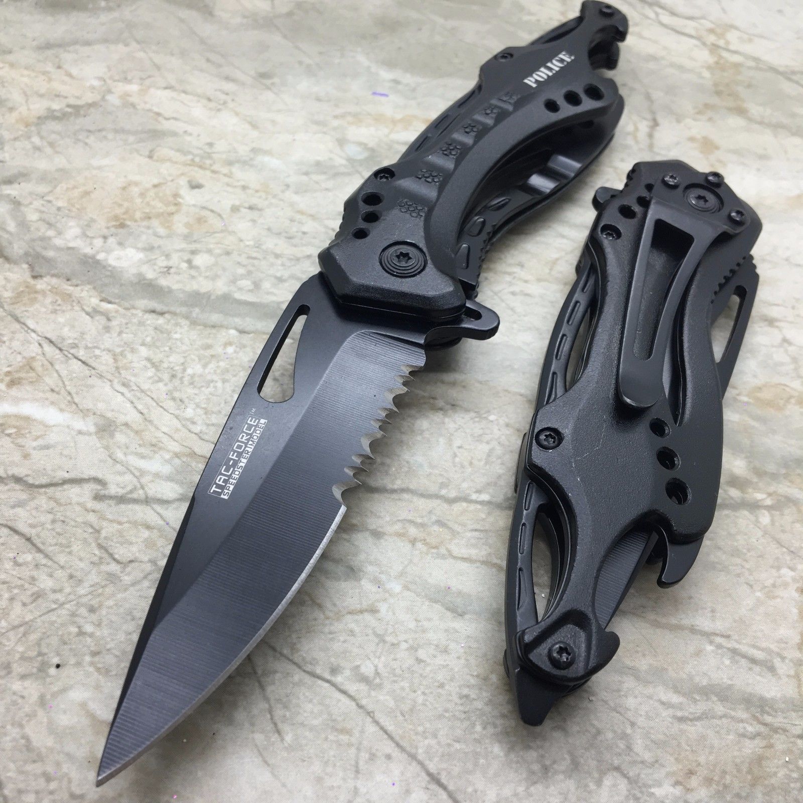 TacForce Police Serrated Blade Pocket Screwdriver Can Opener Knife