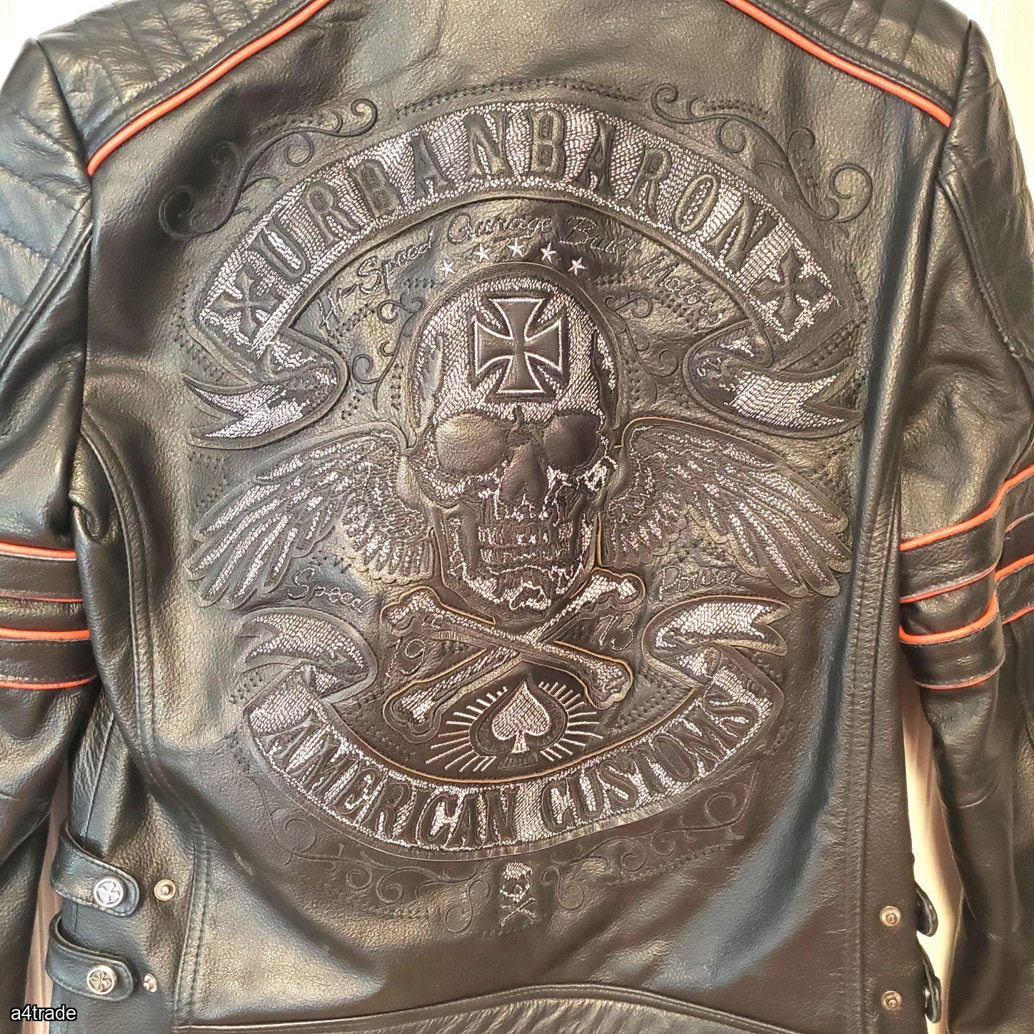 Ladies Urban Baron Leather Skull Biker Jacket Size XL | Property Room