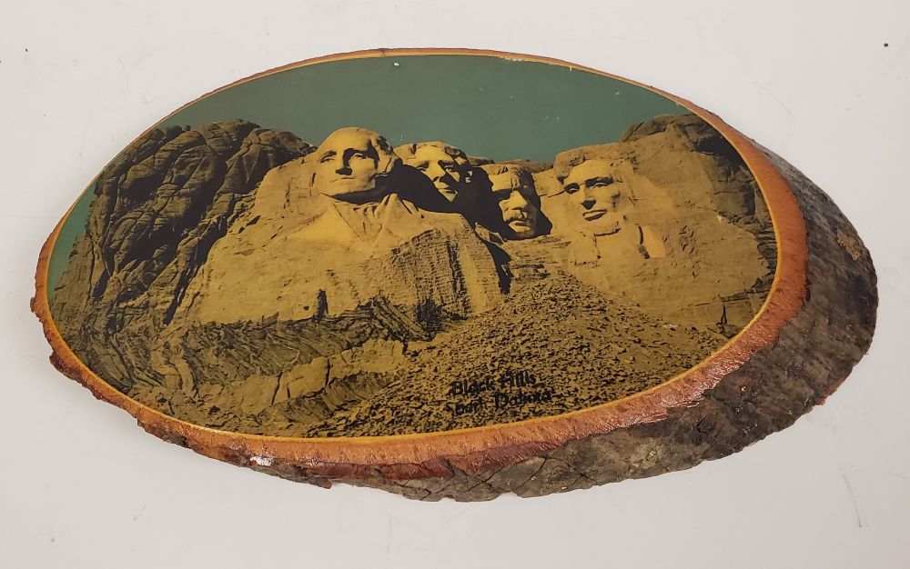 Vintage USA Mt Rushmore National Memorial Photo on Wooden Wall Plaque