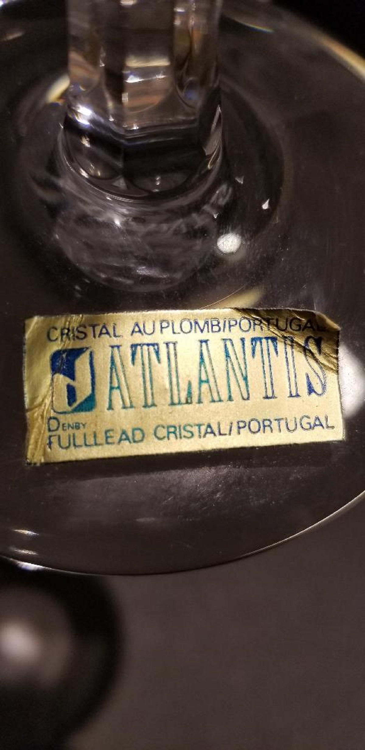 VTG Pair Atlantis Full Lead Crystal Candle Holders Made in Portugal