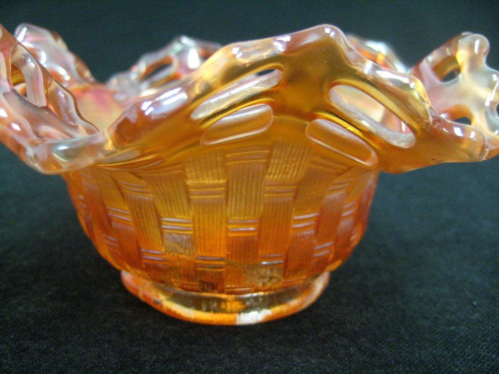 Vintage Marigold Carnival Glass Candy Dish Property Room