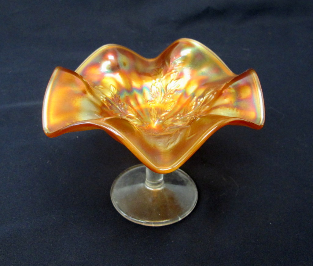 Vintage Marigold Holy Carnival Glass Compote Bowl Property Room