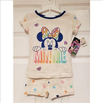 NWT Disney Junior Minnie 2 Sets Shorts & Long Pants Pajama Set Sz 3T Girls