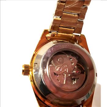 Mens Gold Color Orient Three Star 21 Jewel Wrist Watch