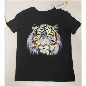 Cat & Jack, New 2 Piece Black Lion Shirt Elastic Waistband Orange Shorts Sz 5T Boys