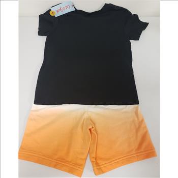 Cat & Jack, New 2 Piece Black Lion Shirt Elastic Waistband Orange Shorts Sz 5T Boys
