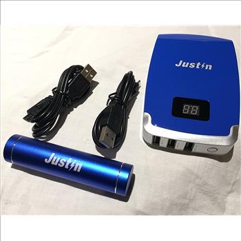 Justin Rechargeable 2 Pack Powerbank (Bank10,400mAh) (Stick 2,600mAh)