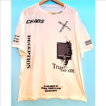 New, Men Motivational Letter Print TShirt, Size Large