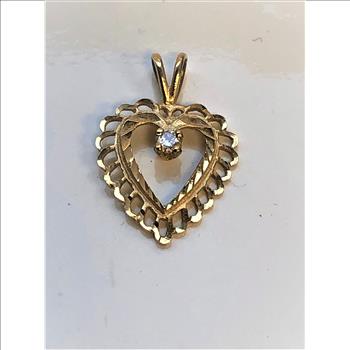 10K Gold & Diamond Heart Pendant