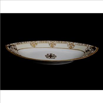 Antique Nippon Japan Hand Painted Porcelain Oval Dish