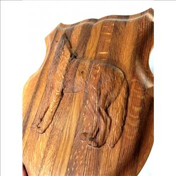 Handcrafted Carved Wooden Wolf Plaque