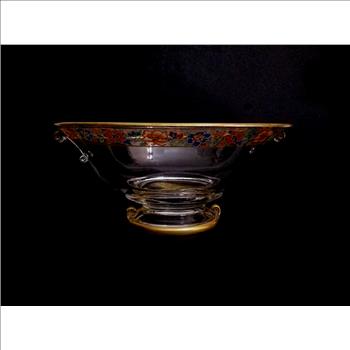 Vintage Crystal Glass Large Oval Bowl