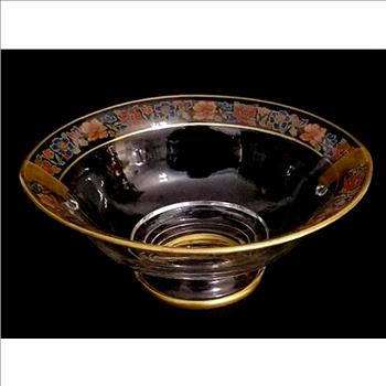 Vintage Crystal Glass Large Oval Bowl