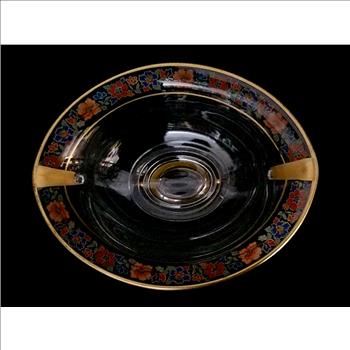 Vintage Crystal Glass Large Oval Bowl