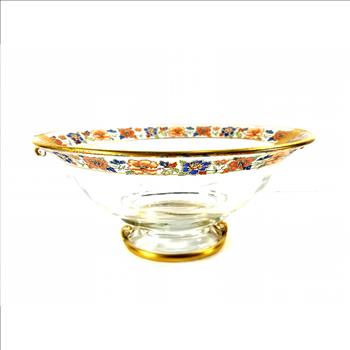 Vintage Crystal Glass Large Oval Bowl