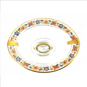 Vintage Crystal Glass Large Oval Bowl