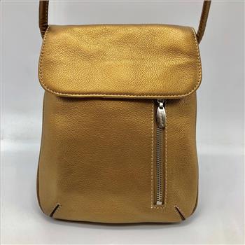 Tignanello Gold Leather Crossbody Bag