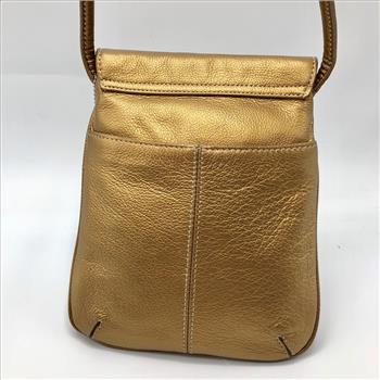 Tignanello Gold Leather Crossbody Bag