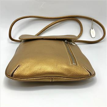 Tignanello Gold Leather Crossbody Bag