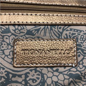 Tignanello Gold Leather Crossbody Bag