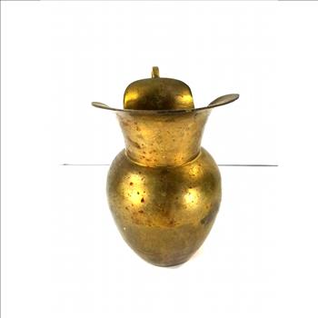 Vintage Solid Brass Hand Made Etched Pitcher