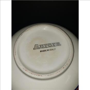 VTG Aurora Italian Hand Painted Hearts-Grapes Lidded Ceramic Vinegar/Oil CruetImport listing