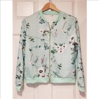 Women Floral Bomber Lightweight Jacket Size - M