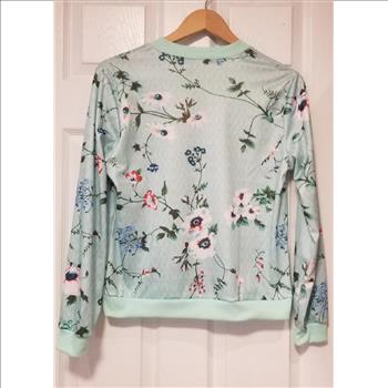 Women Floral Bomber Lightweight Jacket Size - M
