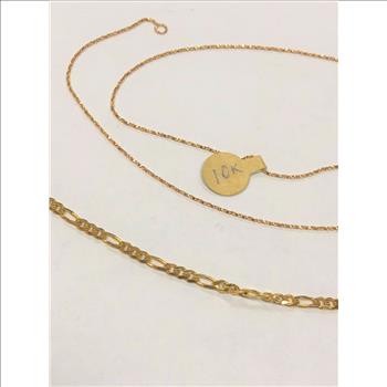 10Kt Gold Necklace & Bracelet Italy
