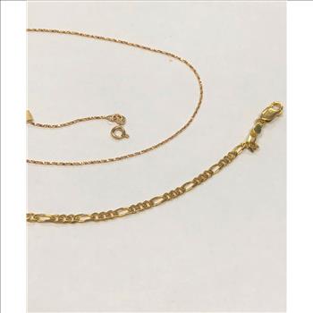 10Kt Gold Necklace & Bracelet Italy