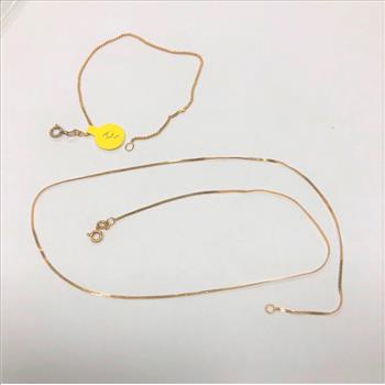 10Kt Gold Necklace & Bracelet Italy