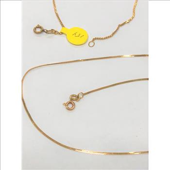 10Kt Gold Necklace & Bracelet Italy