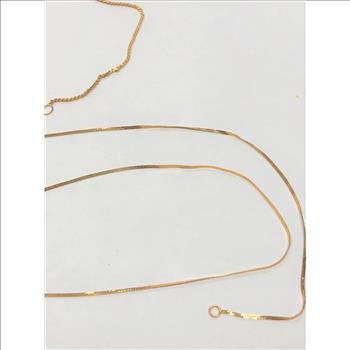 10Kt Gold Necklace & Bracelet Italy