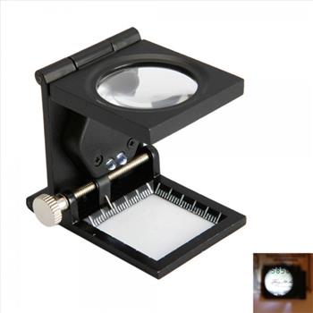 8X 24mm Fold Texture Magnifier Magnifying Glass with Led Scale Pointer